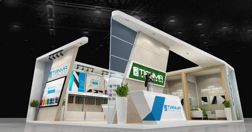 上海展覽展示設計-天馬面料-面料展覽展示設計