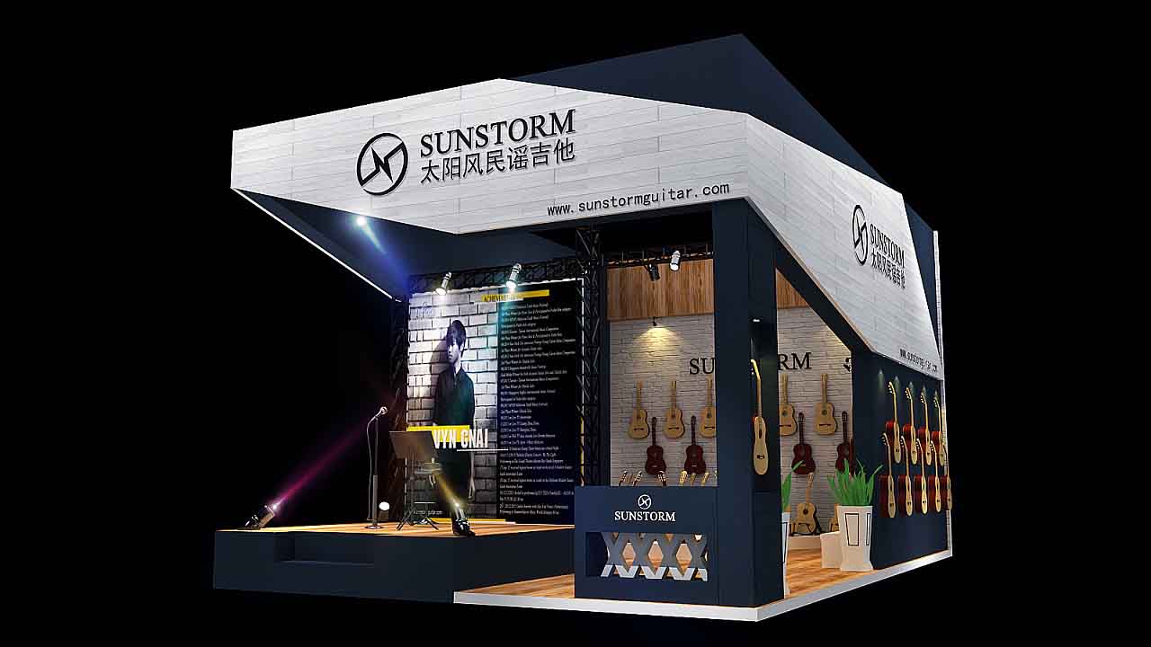 廣州樂器展會搭建-太陽風-廣州會展展臺設計