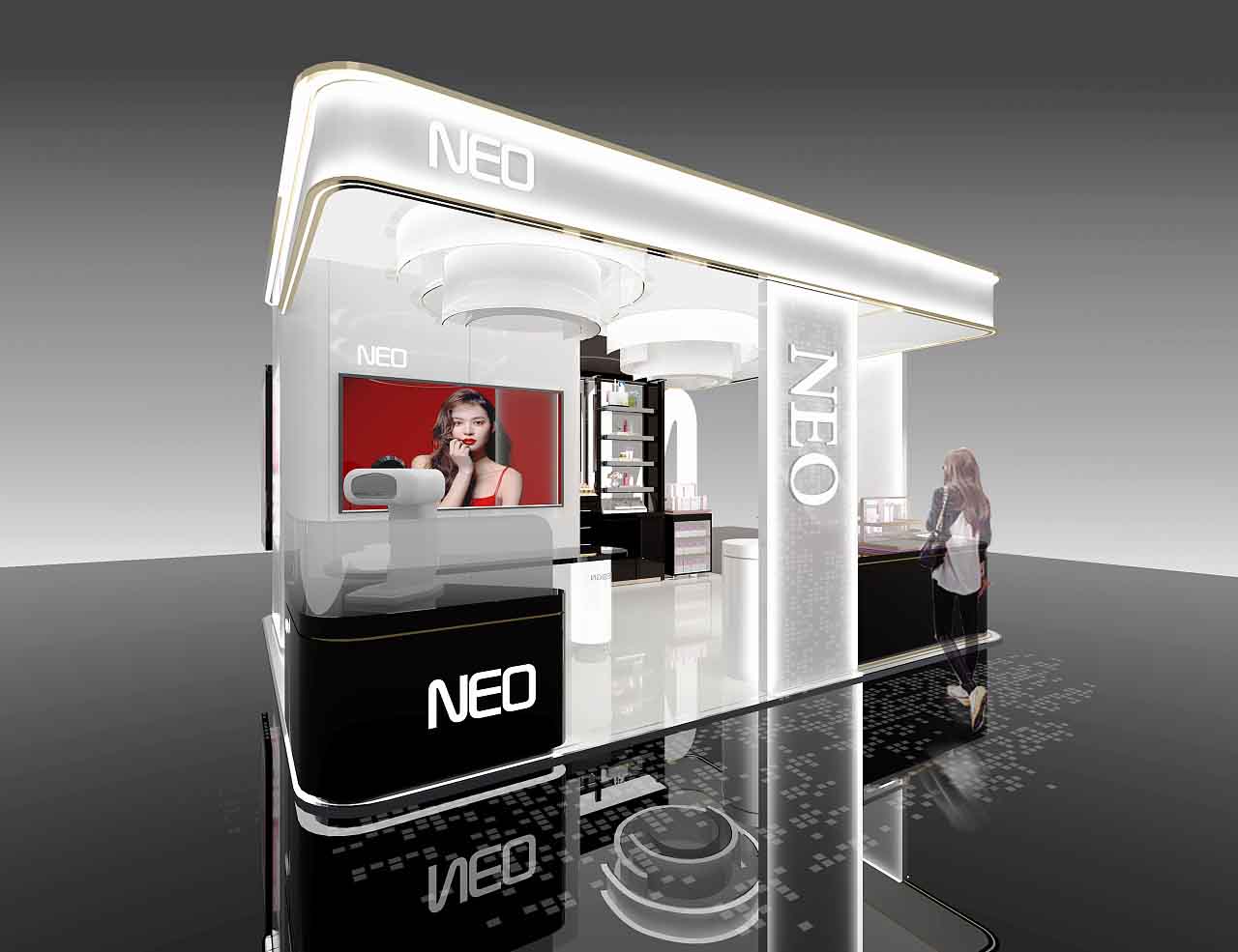 深圳會(huì)展展覽裝修-NEO-美博會(huì)展會(huì)展臺(tái)搭建裝修