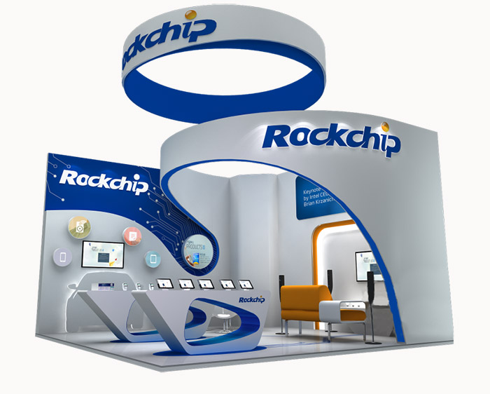 上海展臺(tái)會(huì)展搭建-Rockchip-電子設(shè)計(jì)展臺(tái)