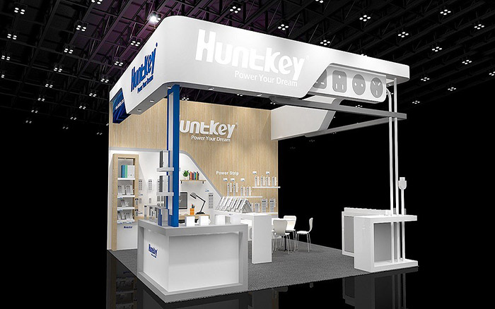 廣州琶洲展館展臺(tái)搭建-huntkey-電源展會(huì)設(shè)計(jì)