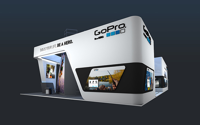 香港展會(huì)制作-GoPro-電子展臺(tái)布置搭建