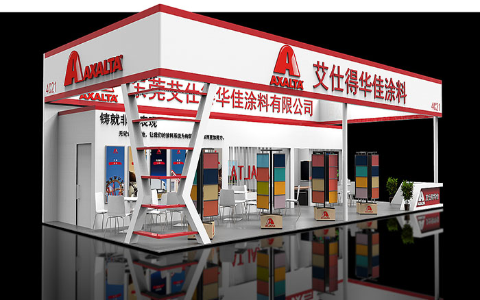 上海展臺搭建-艾仕得華佳-涂料展位設(shè)計布置