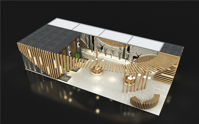 服裝展位裝修-原木