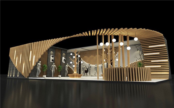 服裝展位裝修-原木