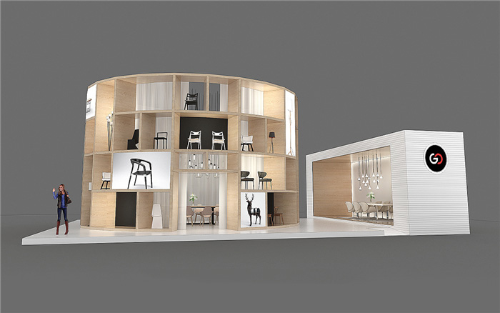 辦公用品展臺搭建圖片