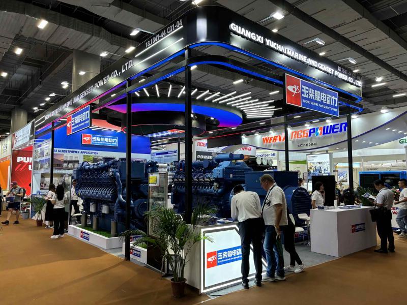 廣西玉柴機器股份有限公司的第136屆獲獎廣交會展位設計搭建圖片
