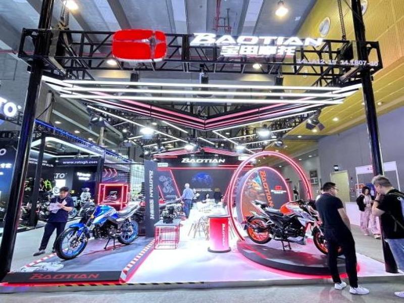 江門市中港寶田摩托車實(shí)業(yè)有限公司的第137屆獲獎(jiǎng)廣交會(huì)展位設(shè)計(jì)裝修圖片