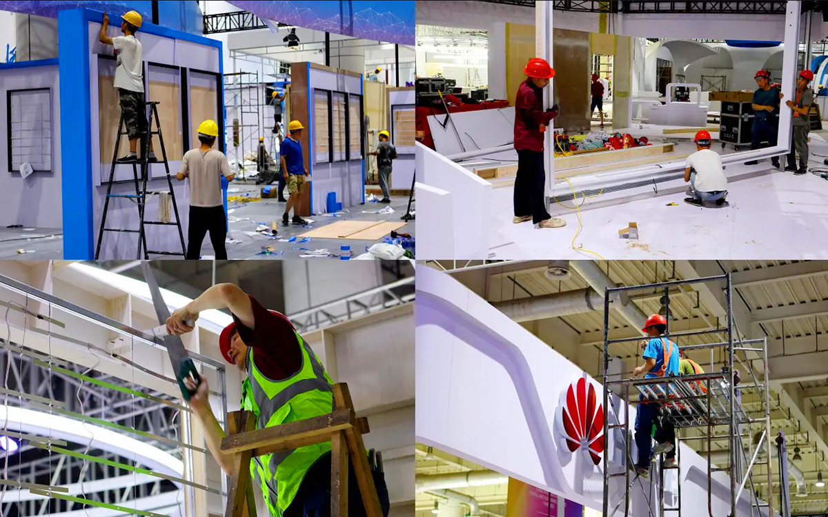 上海展覽搭建工人協(xié)作完成項(xiàng)目