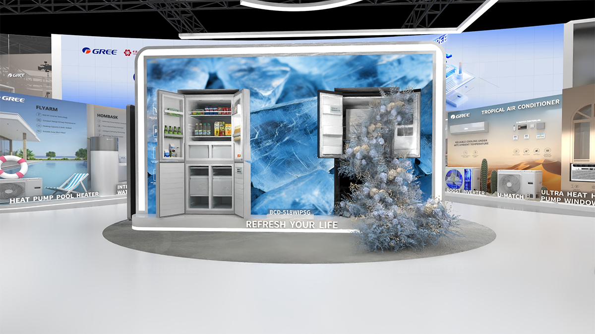 圓桌國(guó)際展覽有限公司的格力電器450平廣交會(huì)雙層展臺(tái)設(shè)計(jì)搭建案例